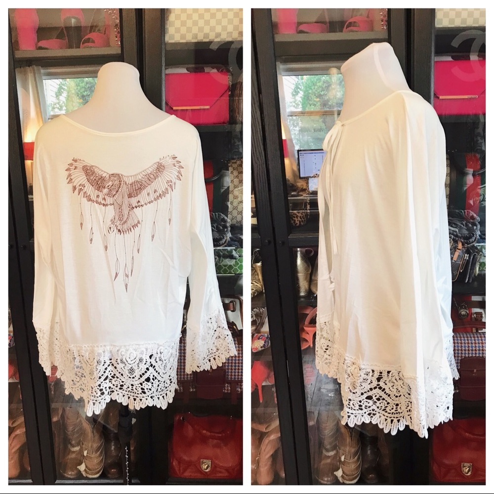 RESTOCKED! White Lace Kimono Cover Zip - Picture 7 of 8